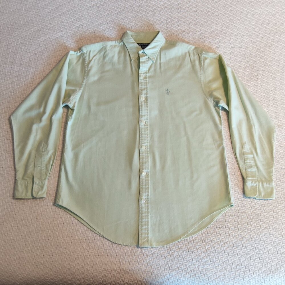 Ralph Lauren Sport Womens Long Sleeve Shirt 8 Green Button Front Long Sleeve
